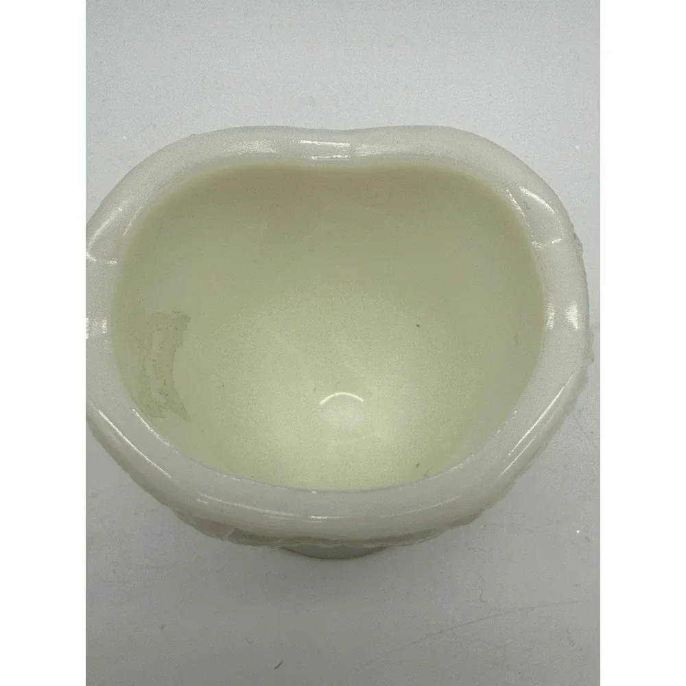 Vintage Challinor Taylor White Milk Glass Owl Egg Cup/Toothpick‎ 3.5 Inches Tall